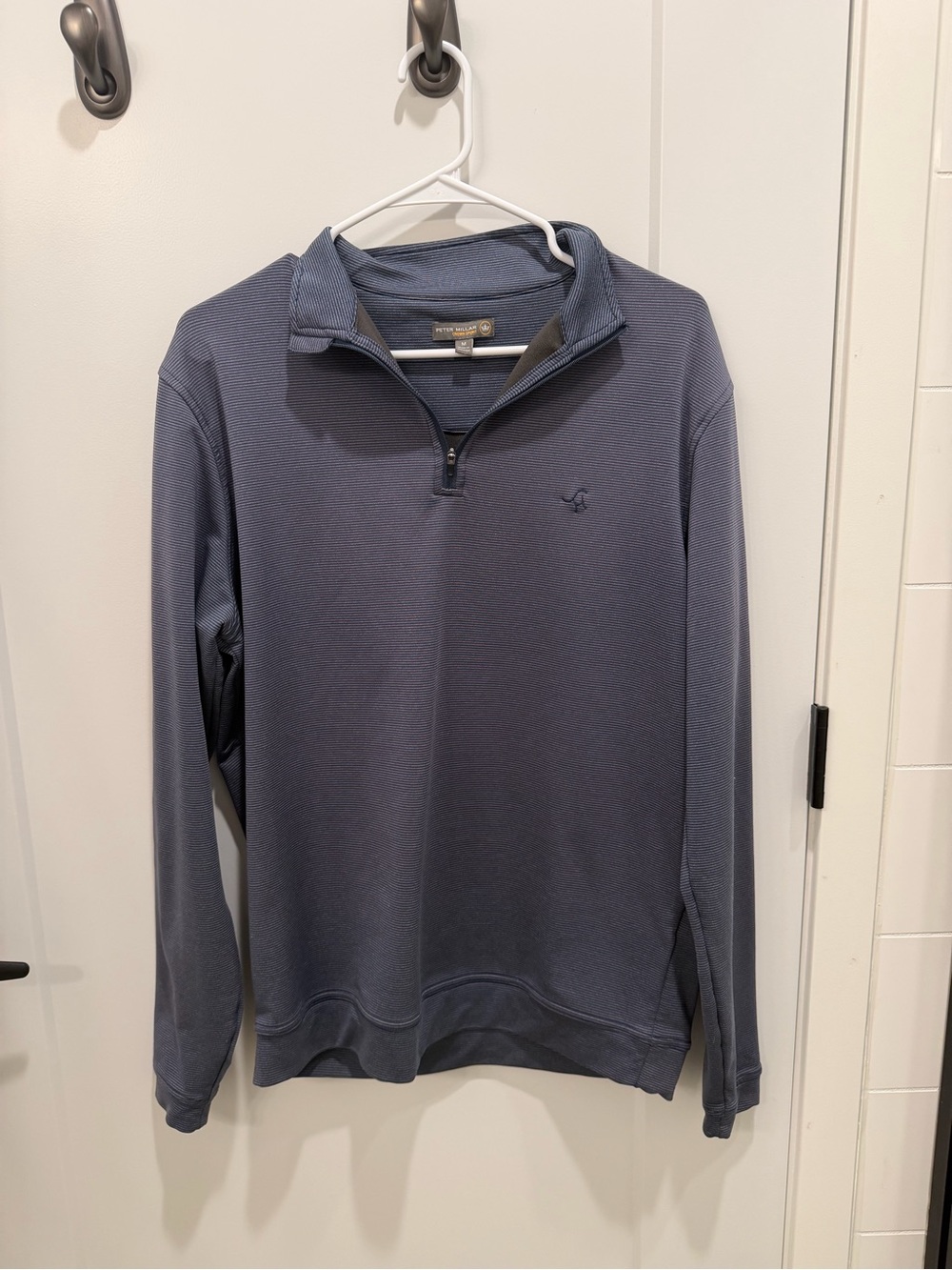 Peter Millar Men's Zip-Up Sweater in Slate Blue